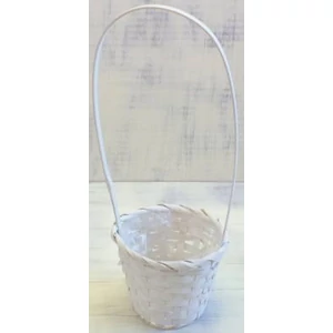 Kaspó bambusz füles fehér 14x36x11cm