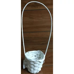 Kaspó bambusz füles fehér 9x28x7cm