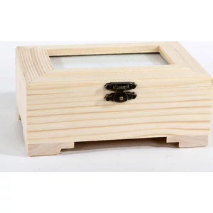 Fa doboz fényképtartó tetővel 14,5 x 10 x 6 cm