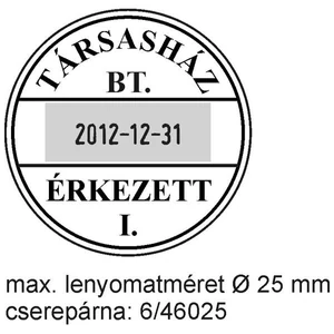 Bélyegző Trodat 46125 dátumbélyegző O 25 mm, dát.: 3 mm