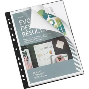 Bemutatómappa A4 Viquel lefűzhető, 20 zsebes, Essentiel, fekete IV116304
