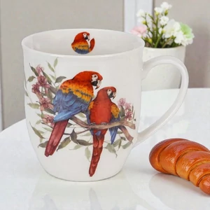 Bögre porcelán 650 ml World of Birds SCARLET MACAW-papagájos Díszdobozban
