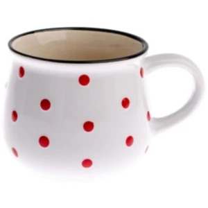 Bögre porcelán 2,3dl fehér pöttyös
