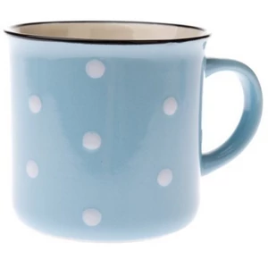 Bögre porcelán 3,5dl világoskék alapon fehér pöttyös,