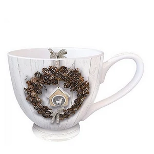 Bögre porcelán Ambiante Pine Cone Wreath 4,5dl porcelánbögre
