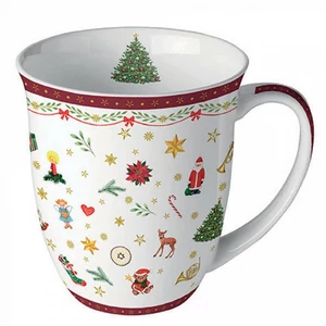 Bögre porcelán Ambiante Ornaments All Over red 4dl porcelánbögre