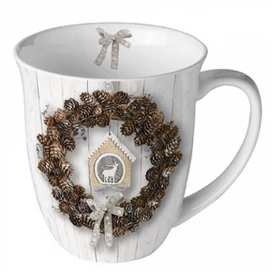 Bögre porcelán Ambiante Pine Cone Wreath 4dl porcelánbögre