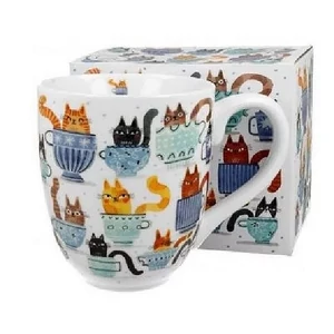Bögre porcelán 1l Teacup Cats