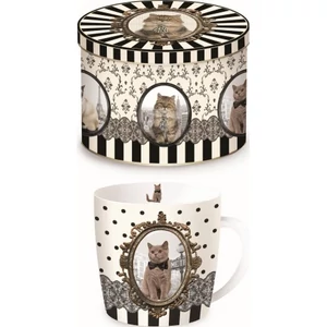 Bögre porcelán 250ml fémdobozban Barocco Cats B