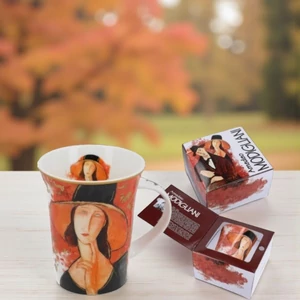 Bögre porcelán 350ml Amedeo Modigliani: Jeanne Hebuterne kalapban