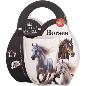 Bögre Porcelán 350ml, fehér lovas díszcsomagolásban