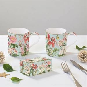 Bögre porcelán 3,5dl Botanic Garden 2db-os dobozban
