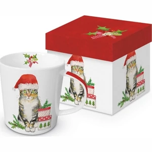 Bögre Porcelán 3,5dl Christmas Kitty dobozban
