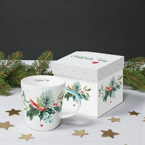 Bögre porcelán 3,5dl dobozban, Christmas Time
