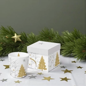 Bögre porcelán 3,5dl dobozban Mystic Tree gold
