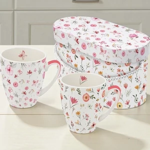Bögre porcelán 3,5dl Oh Happy Day 2db-os dobozban