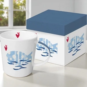 Bögre porcelán 3,5dl Poisson Fish Pesce dobozban