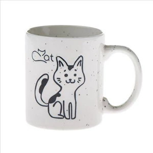 Bögre porcelán 360 ml fekete rajzos cica Cat felirattal