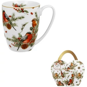 Bögre porcelán 360ml díszcsomagolásban, Christmas Birds