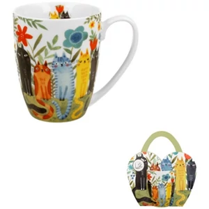 Bögre porcelán 360ml díszcsomagolásban, Garden Felines