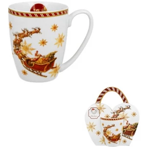 Bögre porcelán 360ml díszcsomagolásban, Santa on Sleigh
