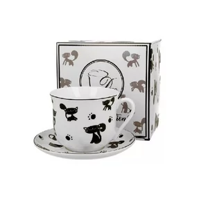 Csésze+alj Porcelán 470ml Black Cats
