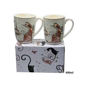Bögre porcelán 400ml páros, cicás