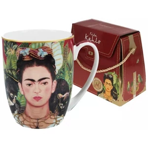 Bögre porcelán 380ml dobozban, Frida Kahlo: Önarc kép tövisnyaklánccal, kolibrivel