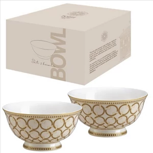 Tálkaszett porcelán 2db-os dobozban Déco