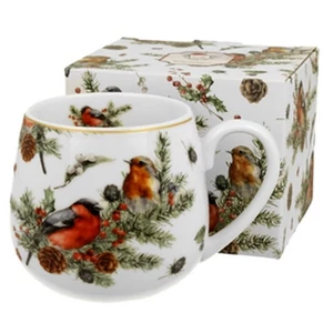 Bögre porcelán 430ml dobozban, Christmas Birds