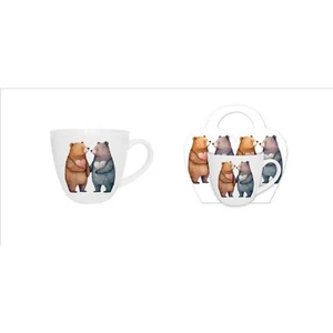 Bögre porcelán 460 ml Bears 1, díszcsomagolásban