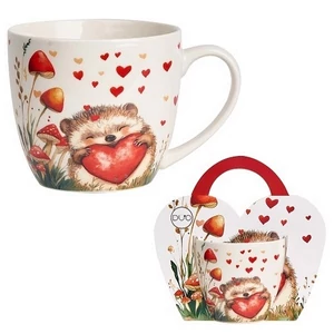 Bögre porcelán 460ml Hedgehog díszcsomagolásban