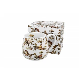 Bögre porcelán 430ml hordó alakú, birdies