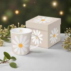 Bögre porcelán 4dl dobozban, Happy Flower