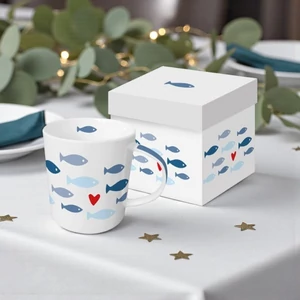 Bögre porcelán 4dl Seaside dobozban
