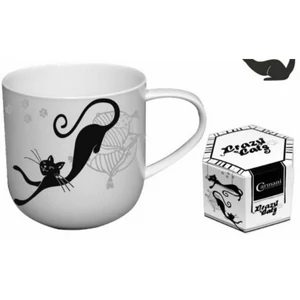 Bögre Porcelán 5dl fekete macskás dobozban