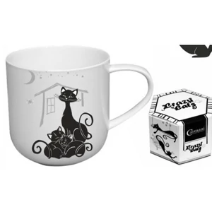 Bögre Porcelán 5dl fekete macskás dobozban