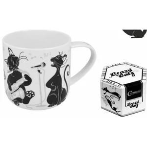 Bögre Porcelán 5dl fekete macskás, zenés dobozban