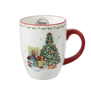 Bögre porcelán karácsony 24' maci és fenyőfa kézzel festett 8cmx11.3cmx10.1cm sdkae