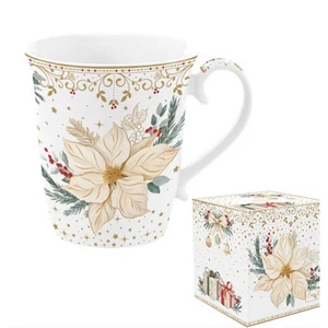 Bögre Porcelán karácsonyi 275ml, dobozban, White Elegance