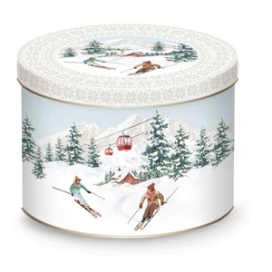 Bögre porcelán karácsony 350ml, fémdobozban, Chalet
