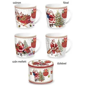 Bögre porcelán karácsony 3,5dl fémdobozban Christmas Memories dobozban