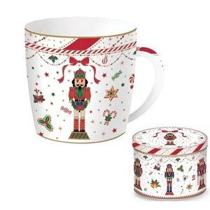 Bögre Porcelán karácsonyi 3,5dl fém Nutcracker Twist dobozban