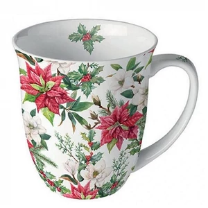 Bögre porcelán Ambiante Christmas florals 4dl porcelánbögre
