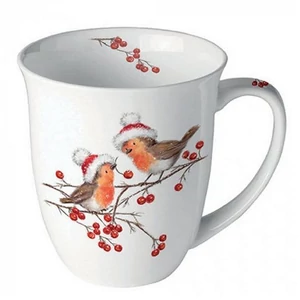 Bögre Porcelán karácsonyi Christmas robins white 0,4l 