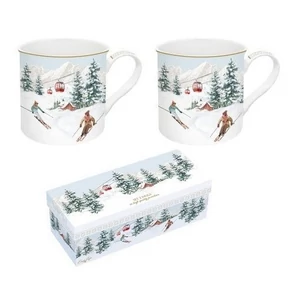 Bögre Porcelán karácsonyi 3dl szett Chalet 2db-os dobozban