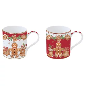 Bögre Porcelán karácsonyi 3,5dl Fancy Gingerbread 2db-os dobozban