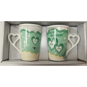 Bögre porcelán szett Valentin Time - Love for ever 2db feliratos Bögre kerámai és tető