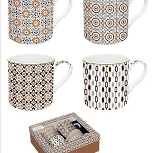Bögre szett porcelán 3dl Atmosphere, Geoethnic 4db-os dobozban