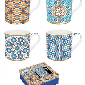 Bögre szett porcelán 3dl Atmosphere, Marrakech 4db-os dobozban
